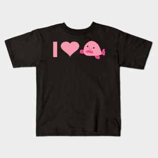 i love blobfish fan girls guys deep sea animal Kids T-Shirt